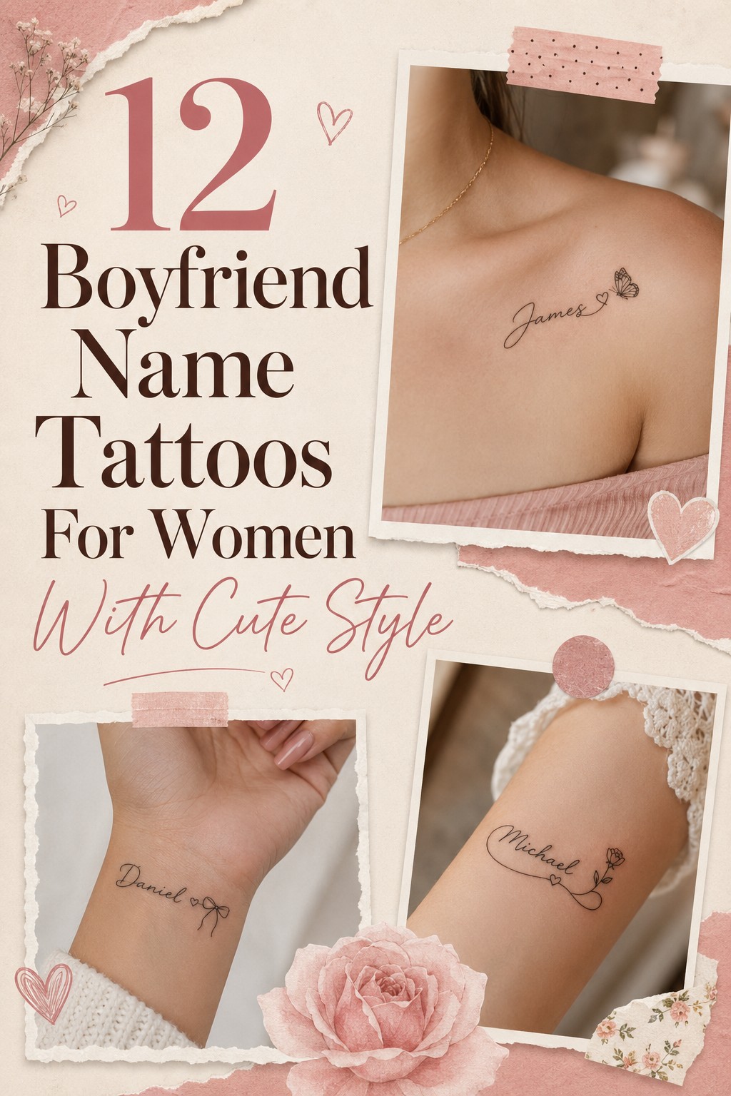 Boyfriend name tattoos for women with cute style