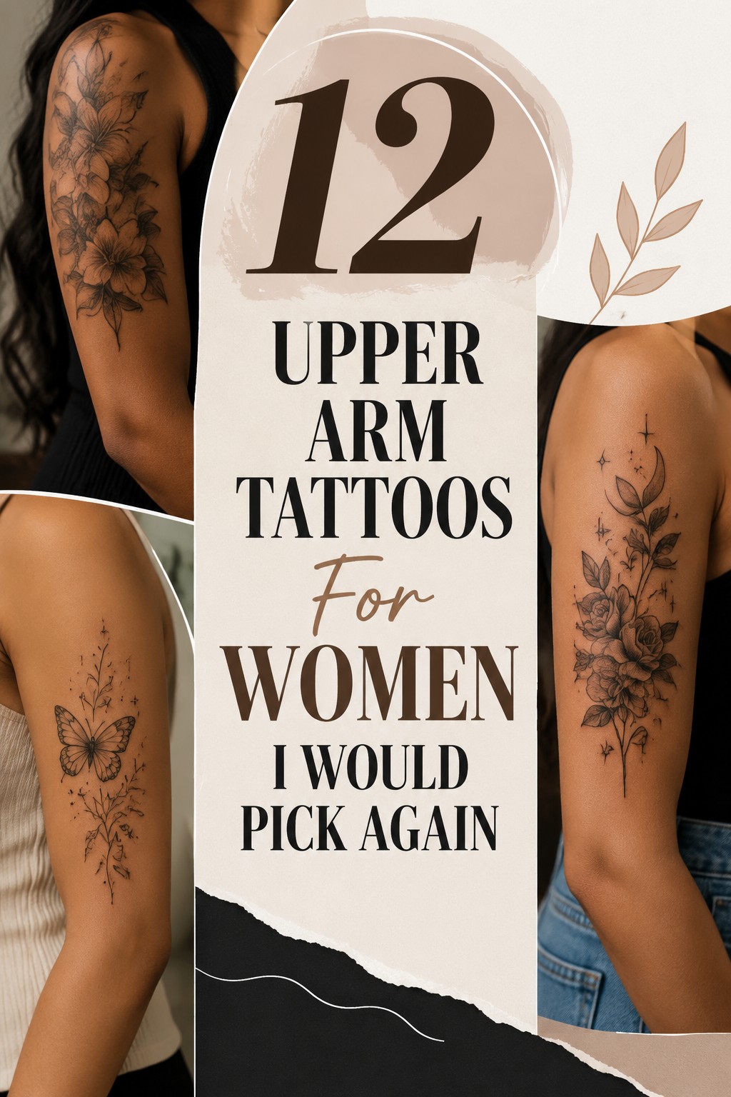 Beginner-friendly half sleeve upper arm tattoos for women